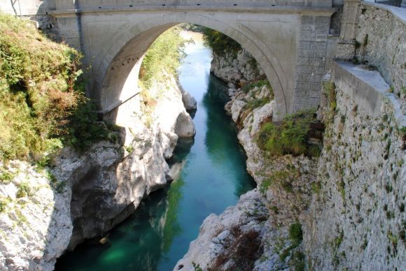 Soca bei Kobarid, Socatal, Smaragdroute, Emerald-Route, Transalp