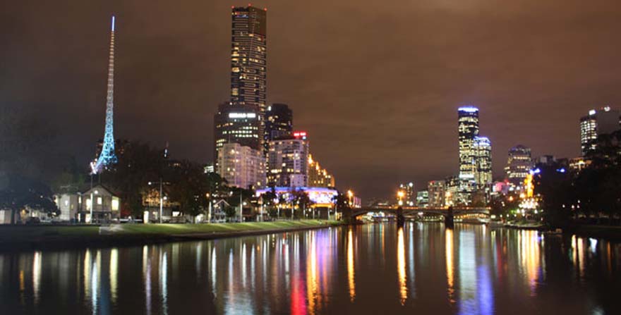 Melbourne at night